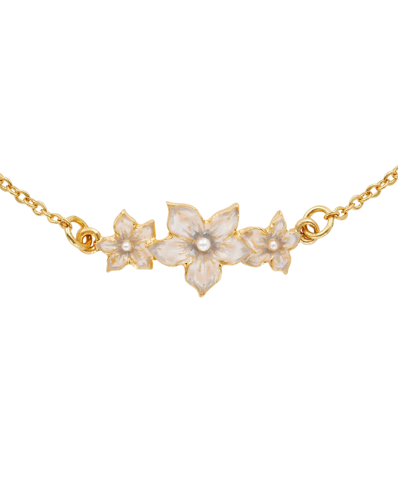 Gold Jasmine & Pearl Bracelet