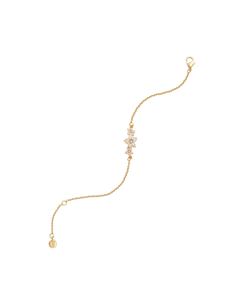 Gold Jasmine & Pearl Bracelet