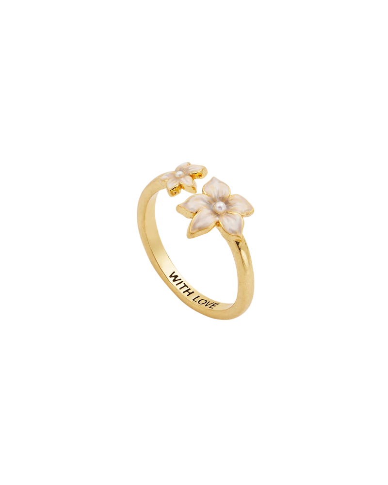 Gold Jasmine & Pearl Ring