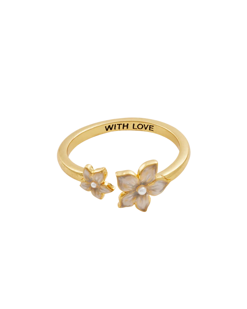 Gold Jasmine & Pearl Ring
