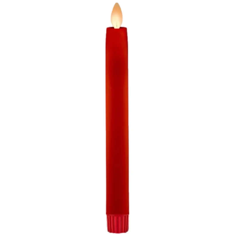 8.5" Taper Flameless Candle: Red