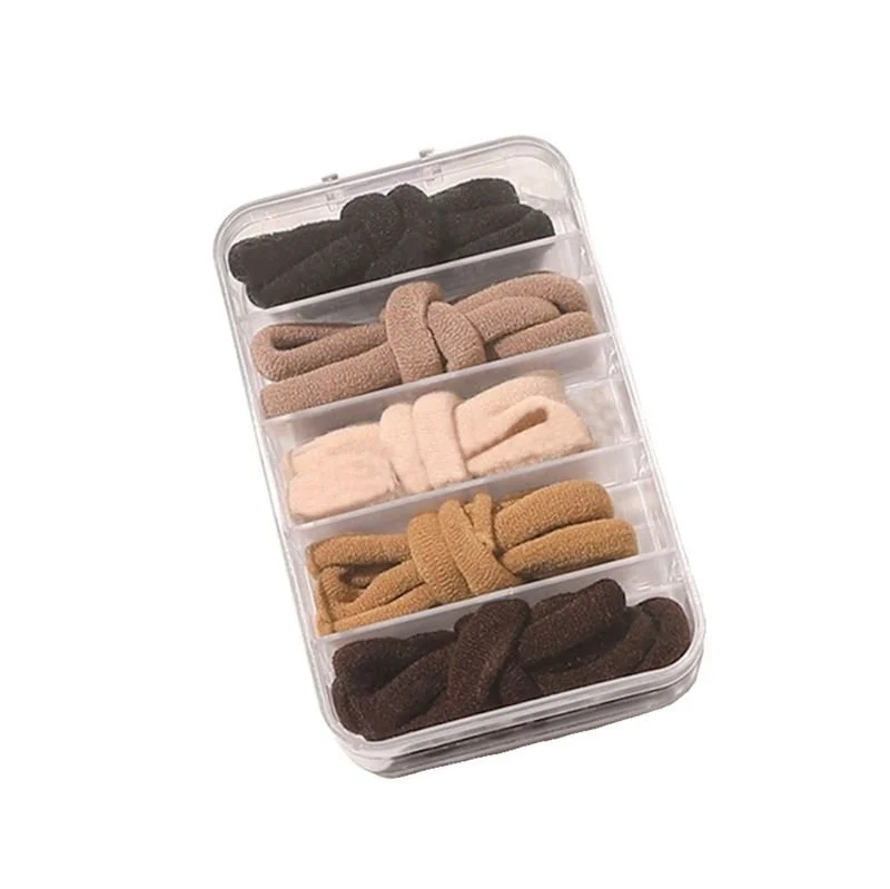 Haargummi – SOHO Lin – beige & Braun – 25er Pack