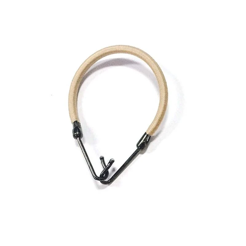 Bungee Haargummi mit Haken – beige – 10er Pack