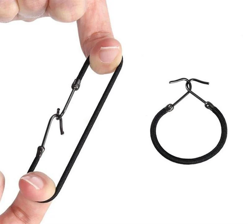 Bungee Haargummi 1er Pack (10 Stk.) - Schwarz
