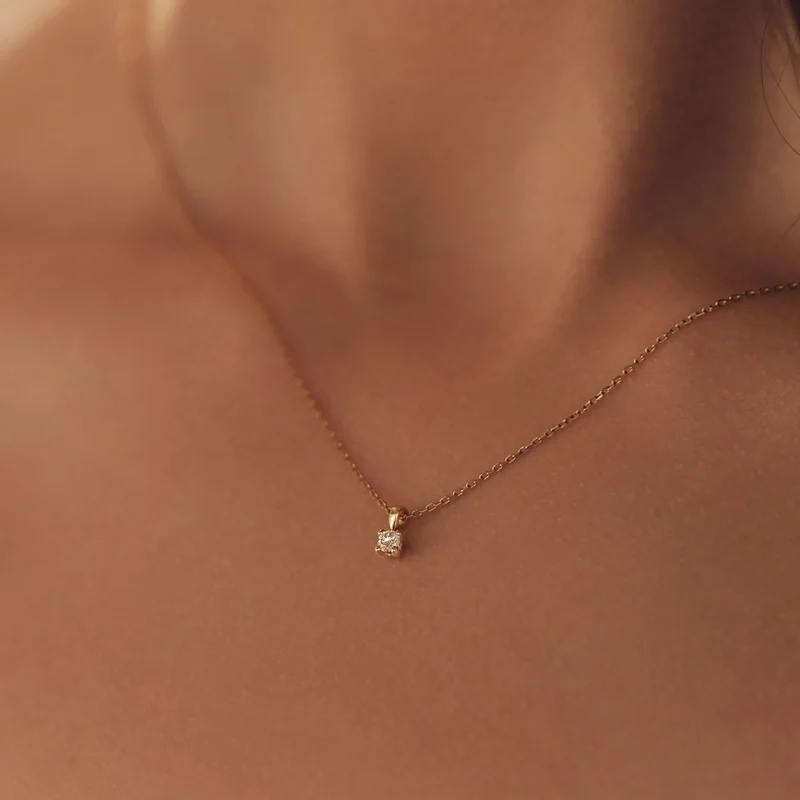 Isabel Bernard De la Paix Celesse 14 Karat | Gold Halskette | Diamant 0.07 Karat | IBD350002