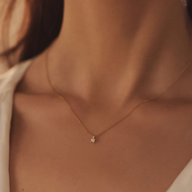 Isabel Bernard De la Paix Christine 14 Karat | Gold Halskette | Diamant 0.10 Karat | IBD350003