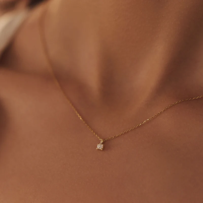 Isabel Bernard De la Paix Christine 14 Karat | Gold Halskette | Diamant 0.10 Karat | IBD350003