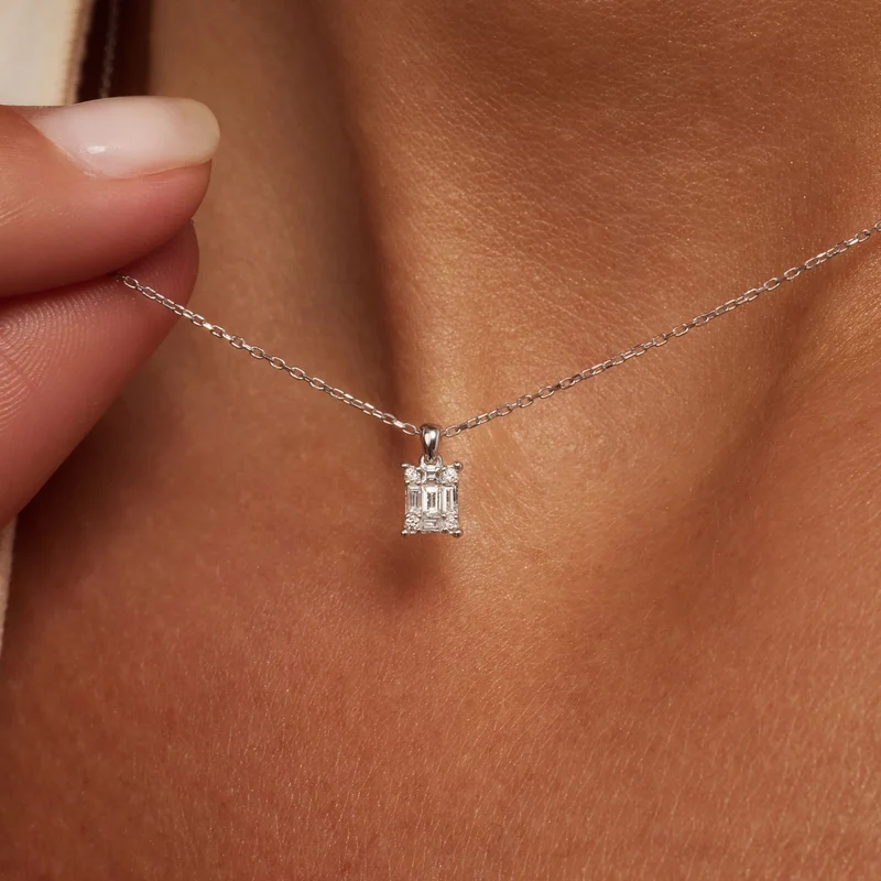 Isabel Bernard De la Paix Maxime 14 Karat Weißgoldkette mit Diamant 0.13 ct IBD350023