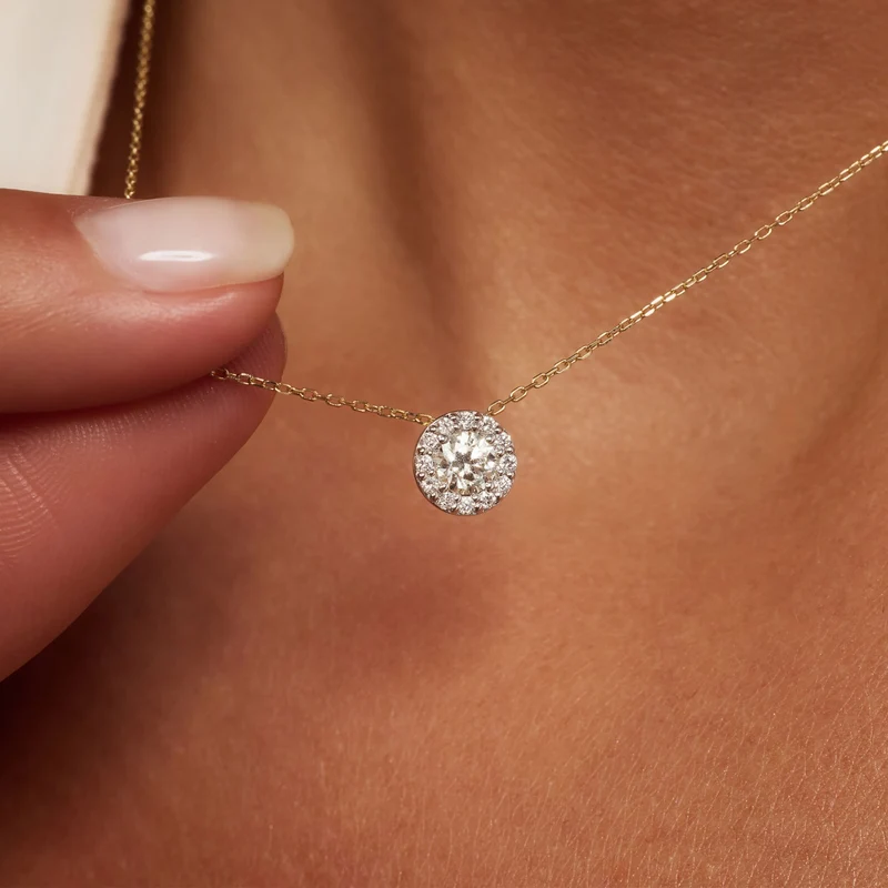 Isabel Bernard De la Paix Viviane 14 karat gold necklace with diamond IBD350031