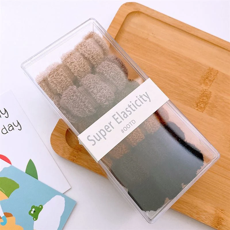 Haargummi 2er Pack – beige & Braun – mit Holz-Detail