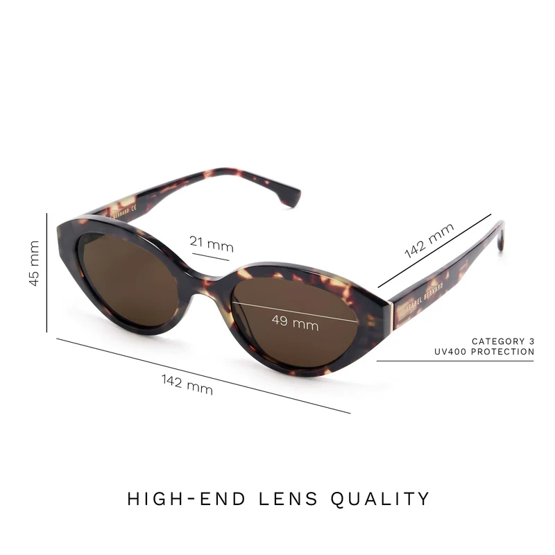 Isabel Bernard La Villette Rosaire Braun Tortoise Oval Sonnenbrille IB400002-04-14