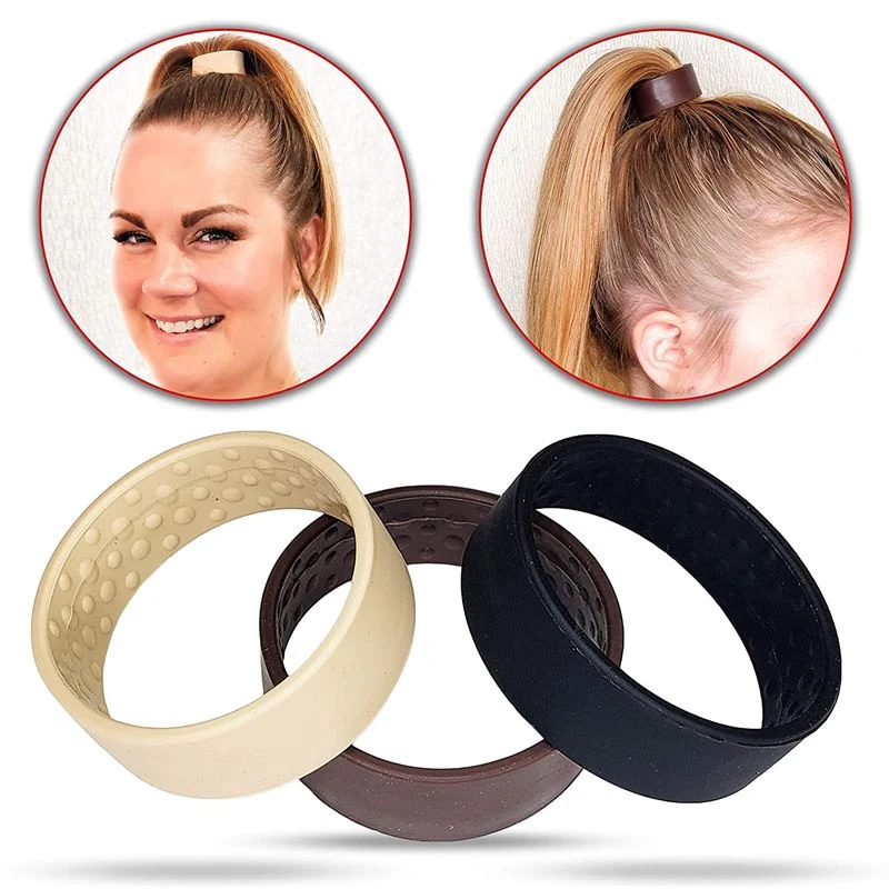 PonyUp – Haargummi aus Silikon – Schwarz, Braun, beige