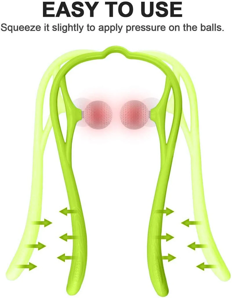 Nackenmassagegerät – Manuell aus Holz – Grün