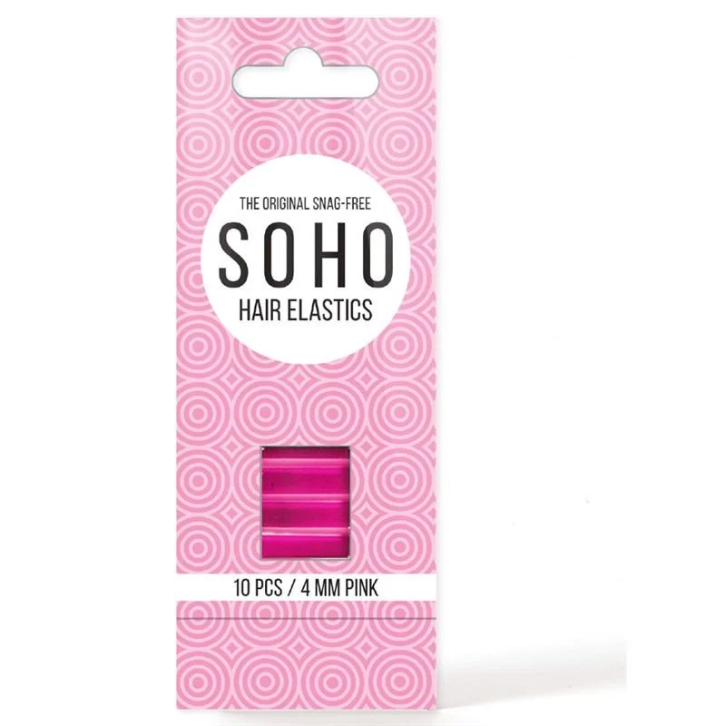 SOHO Snag-Free Haargummis, rosa - 10 Stück