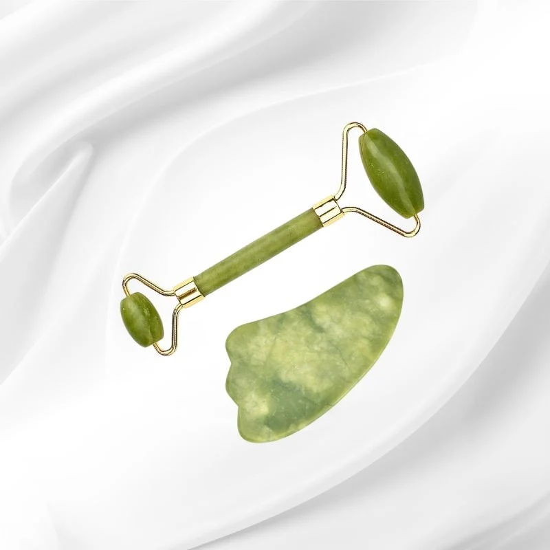 Gesichtsroller aus Jade mit Gua-Sha-Stein von Fashiongirl