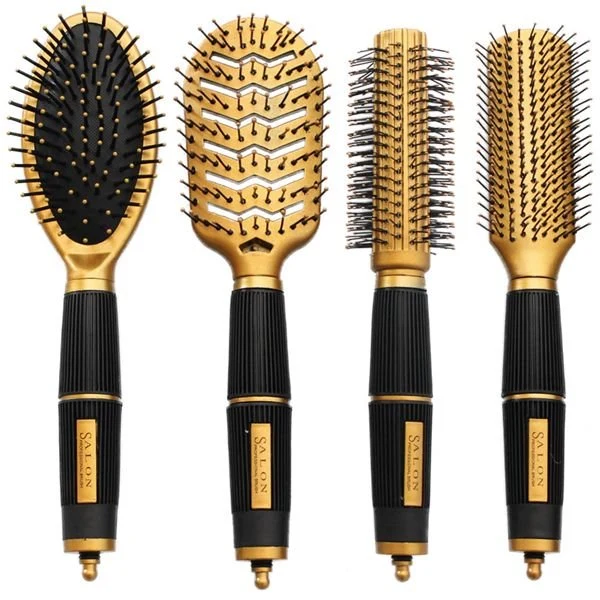 Haarbürsten Set – Salon Professional goldfarben Edition – 4er Pack
