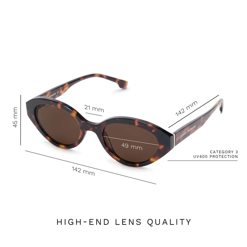 Isabel Bernard La Villette Rosaire Braun Tortoise Oval Sonnenbrille IB400002-14-14