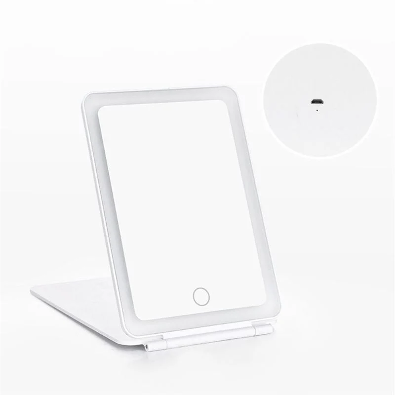 UNIQ Schminkspiegel LED – Faltbar & Wiederaufladbar – Weiß