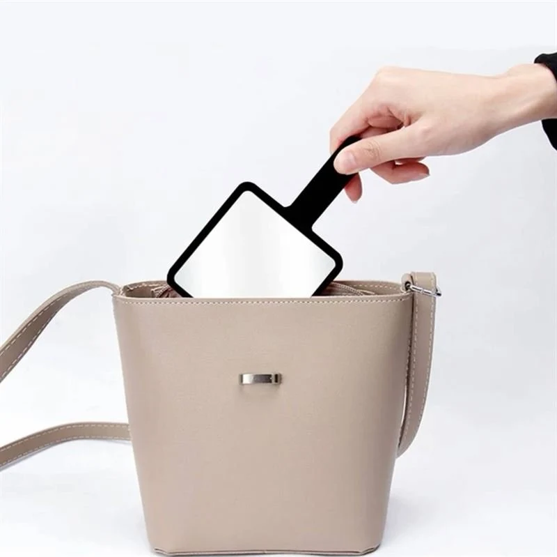 Handspiegel UNIQ Mini mit mattem Griff, Schwarz