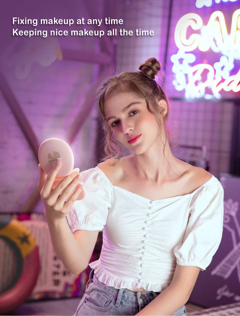 UNIQ Schminkspiegel – Reise-Spiegel mit LED & 5x Vergrößerung – Rose