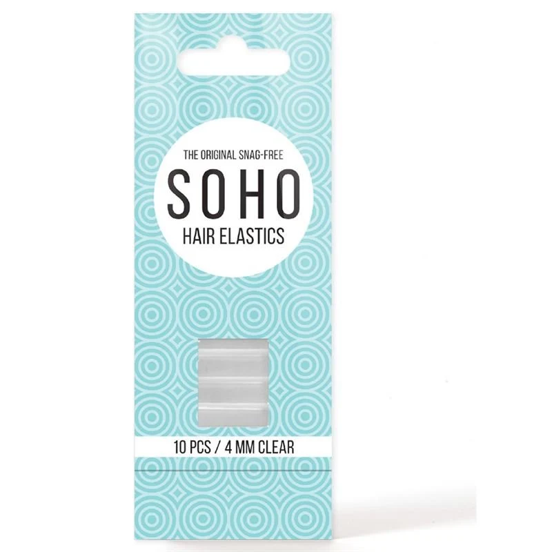 Haargummi SOHO – transparent, 10er Pack