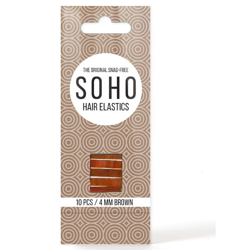 Haargummi – SOHO Haarschonend 10er Pack – Braun