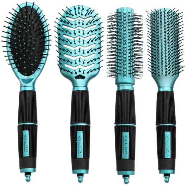 Haarbürsten Set – Türkisblau – 4er Pack