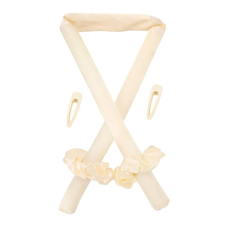 Hitzefreies Lockenband mit Seidenbezug in Beige