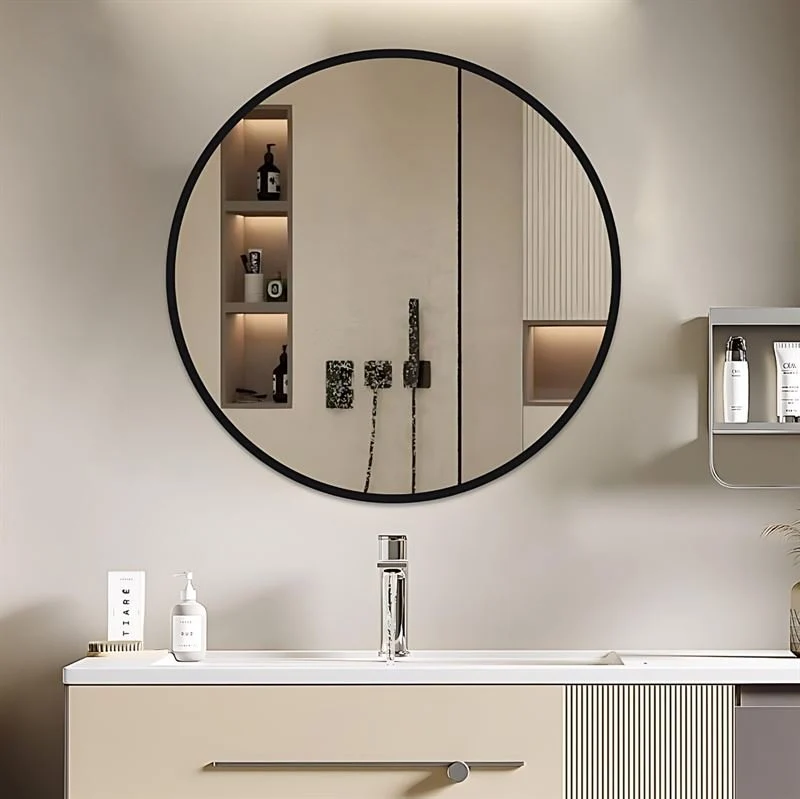 UNIQ Oslo Runder Wandspiegel - Ø50 cm Schwarz
