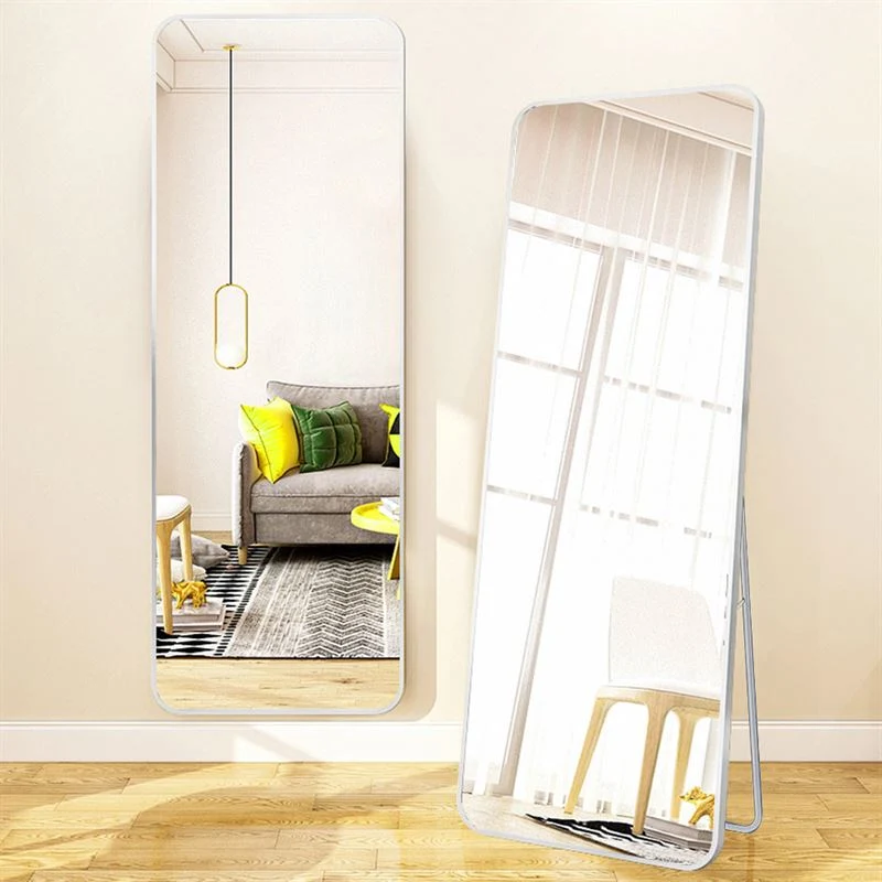 UNIQ Replica Wandspiegel/Bodenspiegel in Aluminium/Glas, 80x180 cm - Weiß