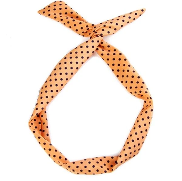 Haarreif mit Stahldraht – Pfirsich mit Polka Dots