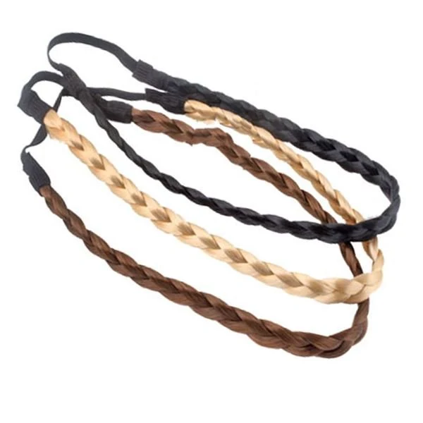 Geflochtenes Stirnband - Blond, Braun & Schwarz