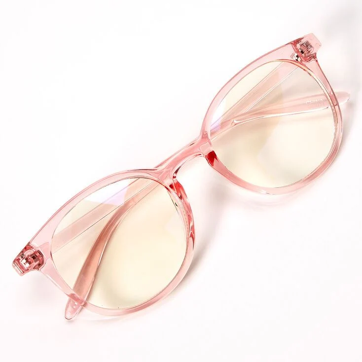 Blaulichtfilter Brille – Rundes Gestell pink