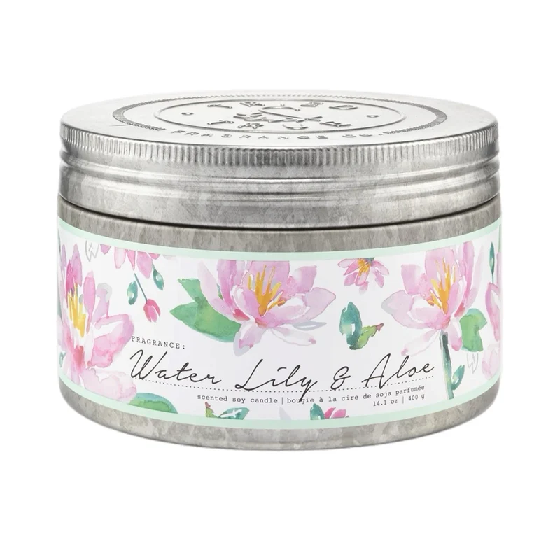 Tried & True Large Tin Candle: Water Lily & Aloe