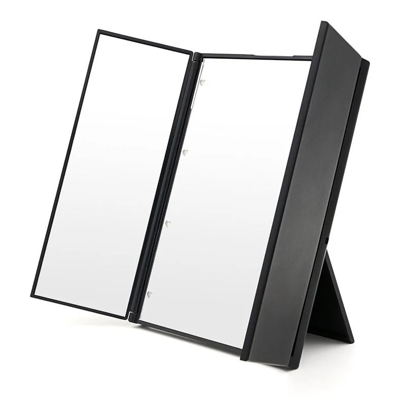 Schminkspiegel UNIQ – 3-fach klappbar mit LED Licht – Schwarz