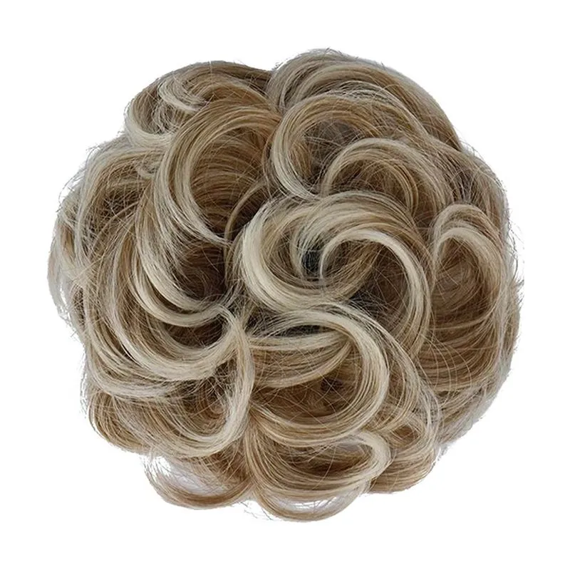 Haarverlängerung für Dutt – Dutt Haargummi Haargummi – Erdbeerblond & platinblond