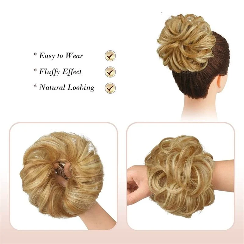 Haargummi mit lockigem Kunsthaar 27H613 Strawberry Blonde & Bleach Blonde