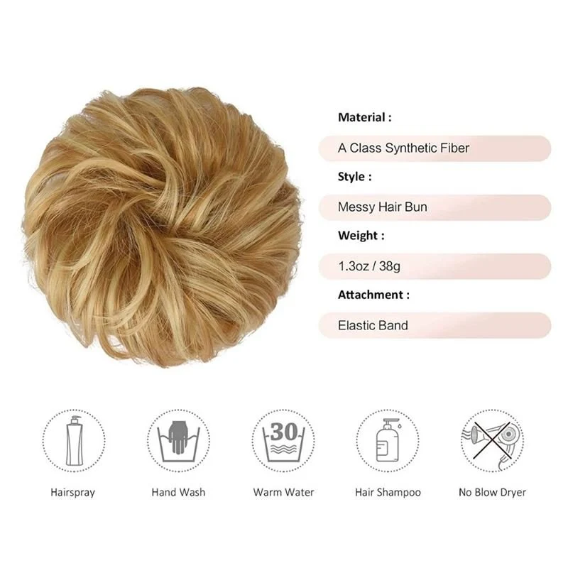 Haargummi mit lockigem Kunsthaar 27H613 Strawberry Blonde & Bleach Blonde