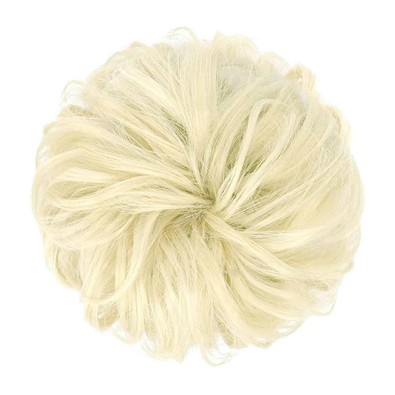 Messy Bun Haargummi mit lockigem Kunsthaar - 88 Bleach Blond