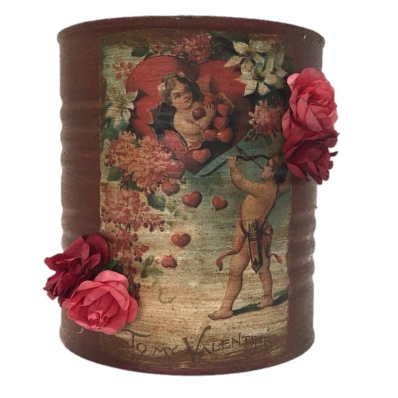 Cupid With Bow Valentine's Postcard Tin