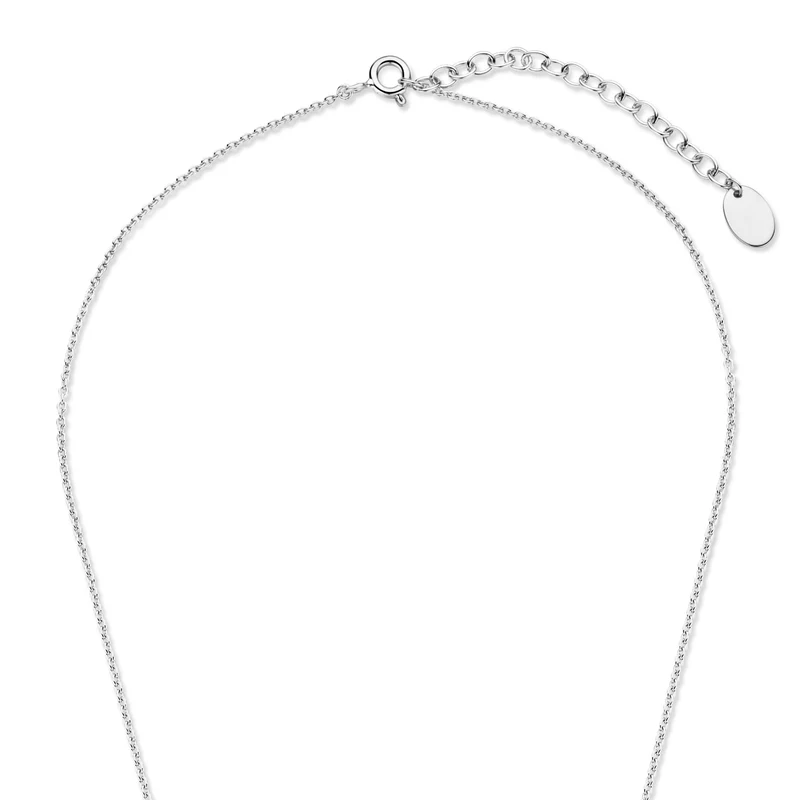 Violet Hamden Luna 925 Sterling Silberne Halskette mit Mond und Grünem Zirkonia-Stein VH340037