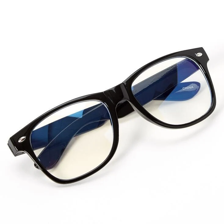 Blaulichtfilter Brille – Schwarz mit klaren Gläsern