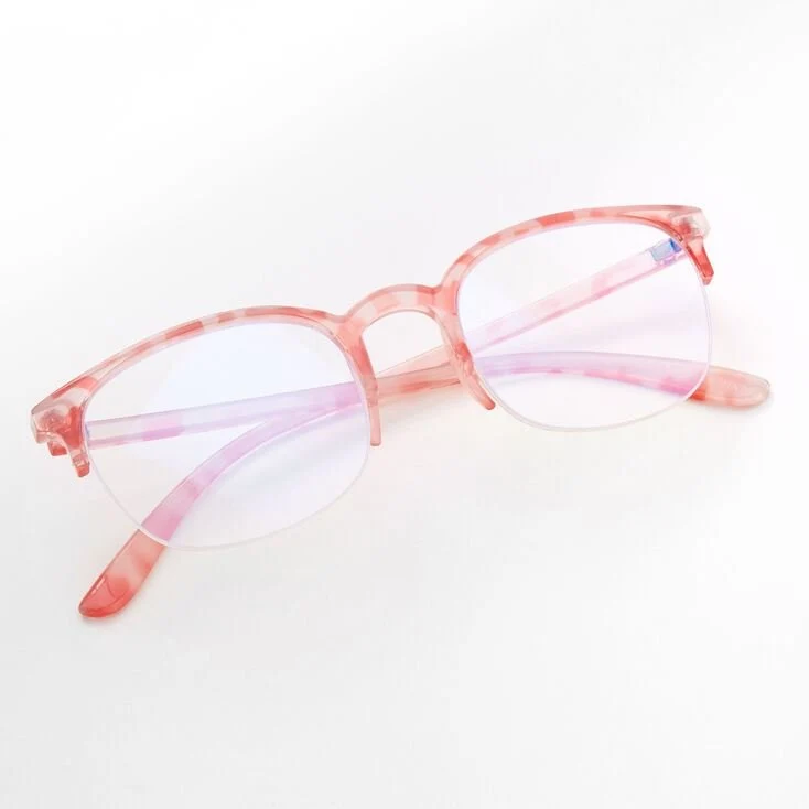 Blaulichtfilter-Brille – Pinker Rahmen mit klaren Gläsern