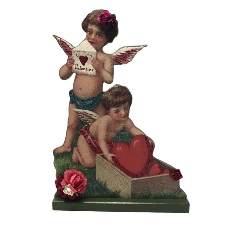 Cupids With Heart Cut Out Figurine