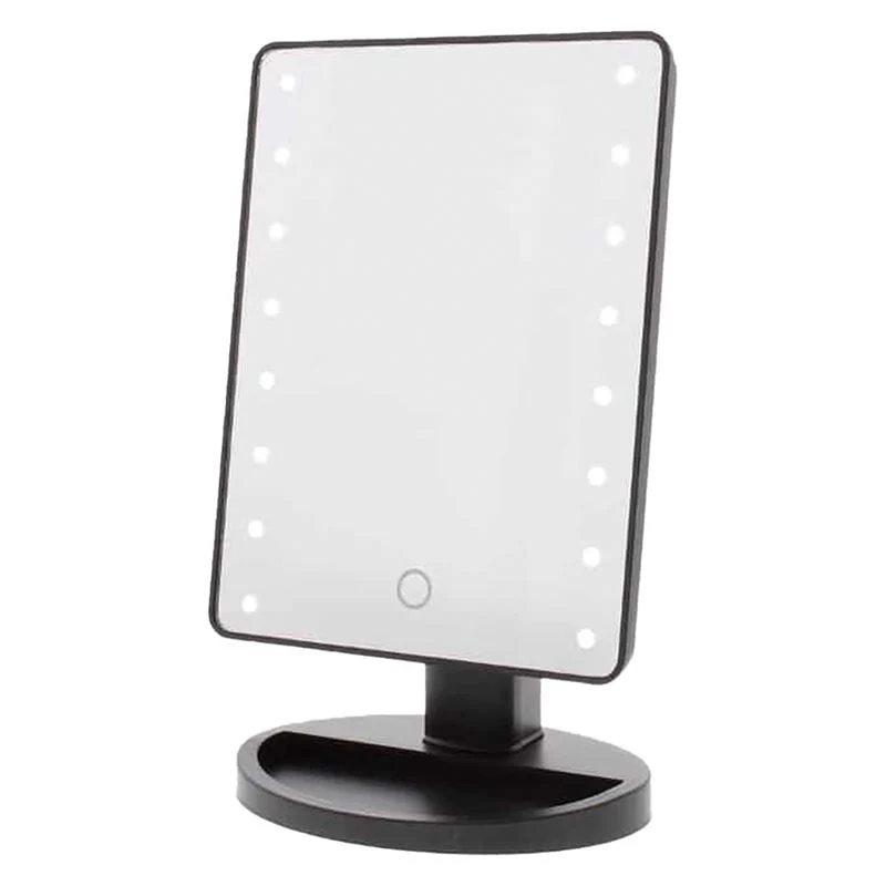Schminkspiegel – UNIQ Hollywood mit 16 LED Lichtern – Schwarz