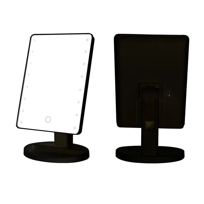 Schminkspiegel – UNIQ Hollywood mit 16 LED Lichtern – Schwarz