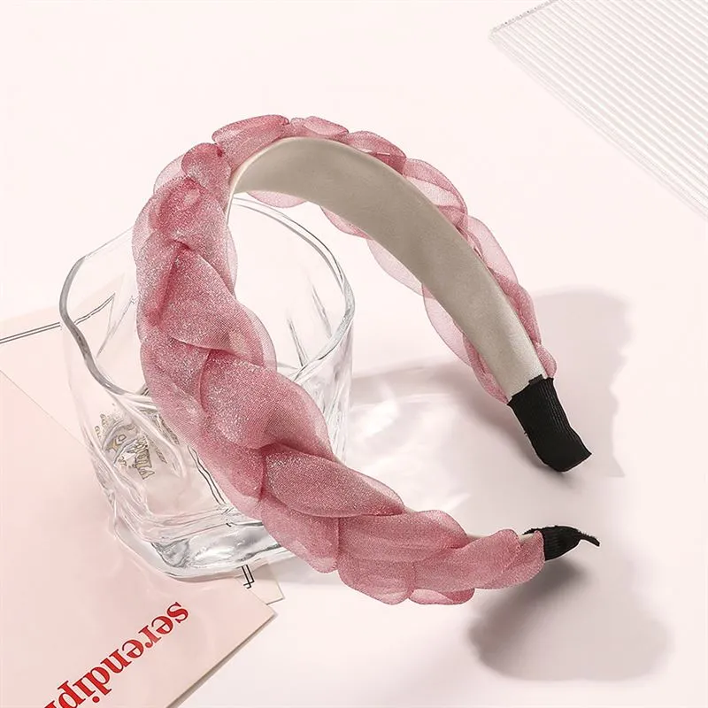 Haarreif – rosa Organza geflochten – SOHO