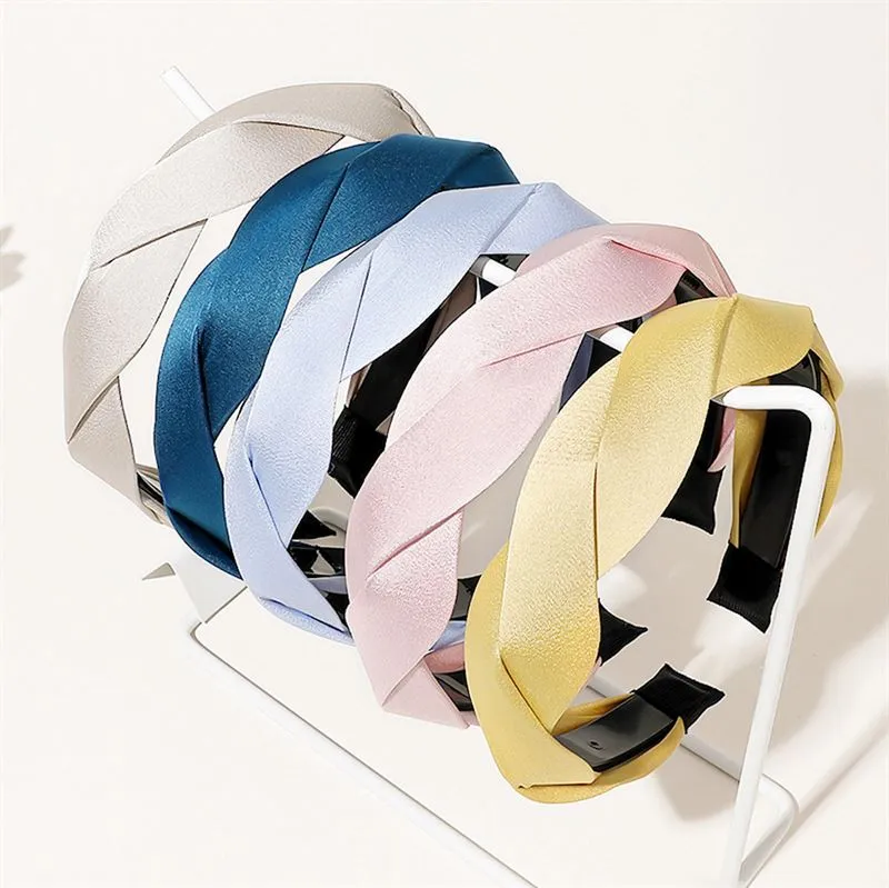 SOHO Haarreif Faina – Gelb aus Satin mit Twist-Design