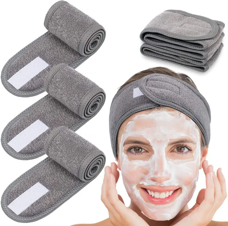 Haarband für Spa & Wellness – Grau mit Klettverschluss