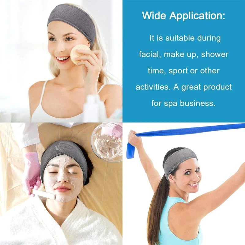 Haarband für Spa & Wellness – Grau mit Klettverschluss